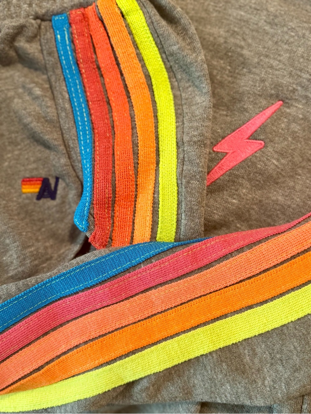Aviator Nation Cropped 5 Striped Sweatshirt and 5 Striped Short. - Picture 10 of 10
